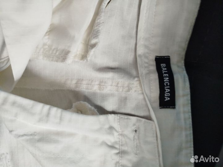 Штаны Balenciaga White Cargo