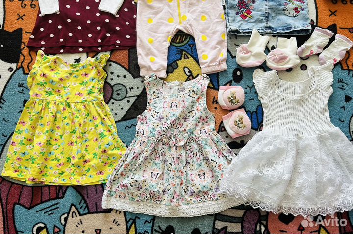 Летние вещи пакетом 68 74 на девочку