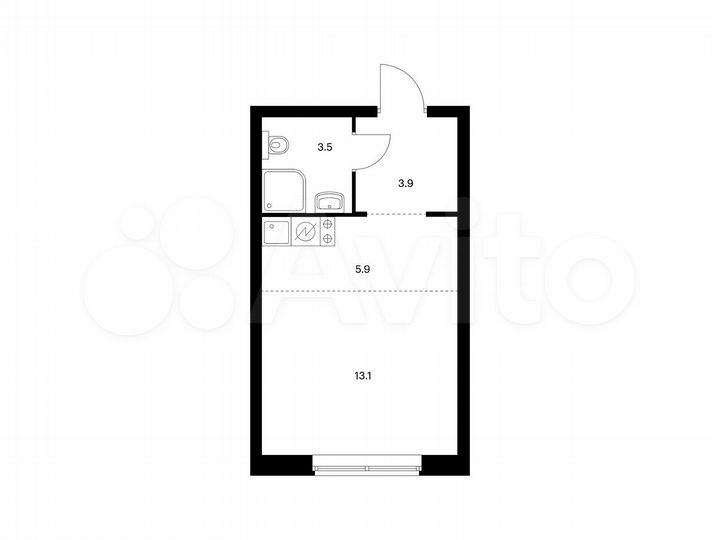 Квартира-студия, 26,4 м², 6/32 эт.