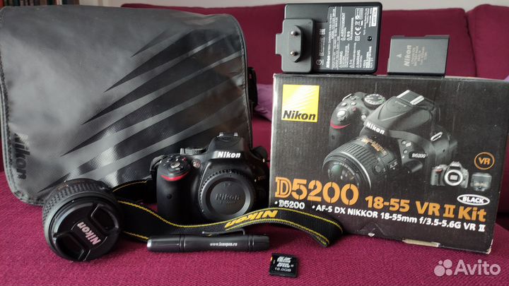 Зеркальная камера Nikon D5200 18-55 vrii чёрный