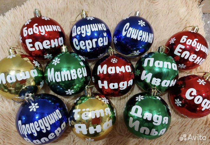 Навогодний шар с надписью