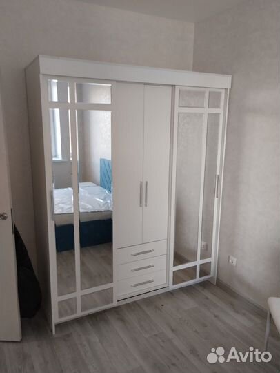 Шкаф-купе с зеркалом белый