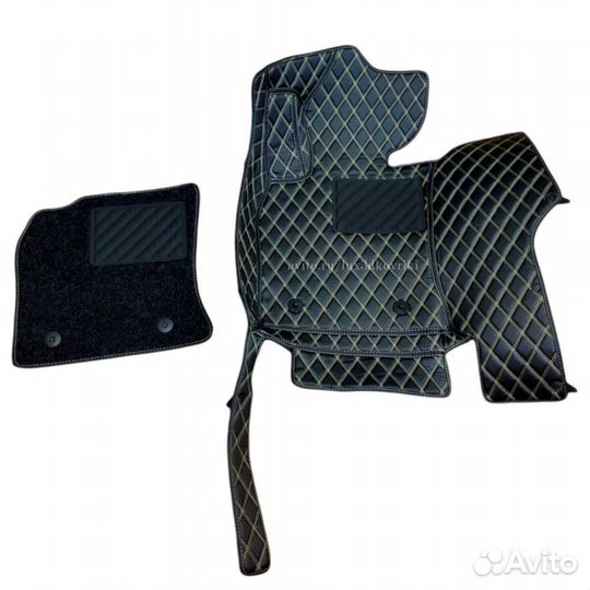 Коврики премиум RR Vogue (3) +ворсовые. Чёрн/беж