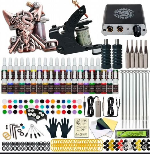 Тату набор с двумя машинками (индукция) Новый