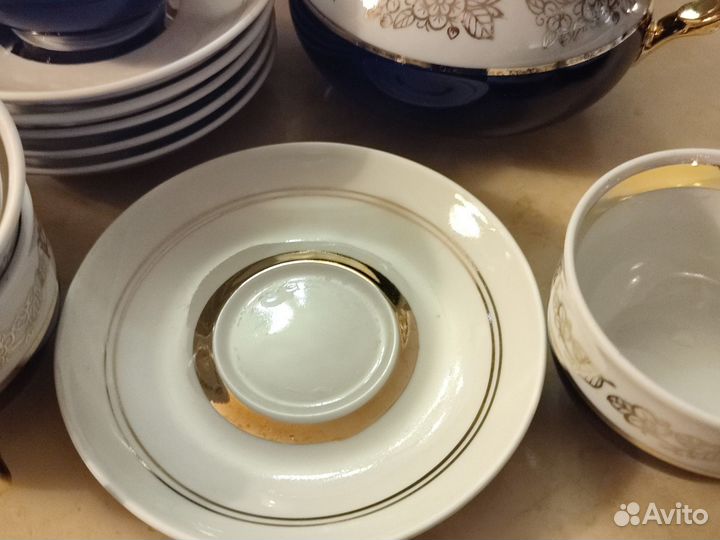 Сервиз кофейный кобальт винтаж раритет