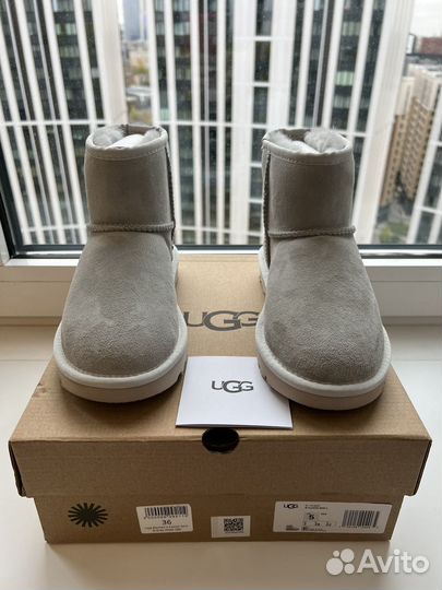 Угги женские UGG classic mini II grey violet