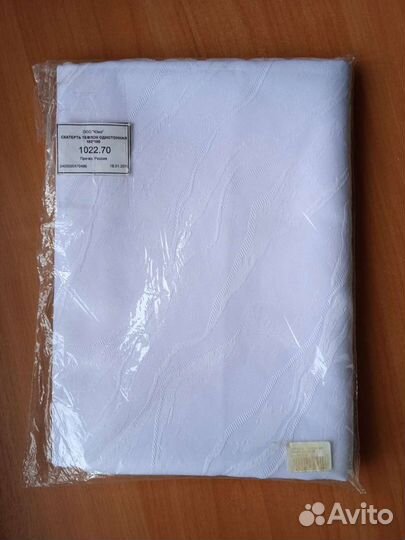 Скатерть белая тефлон 180х160