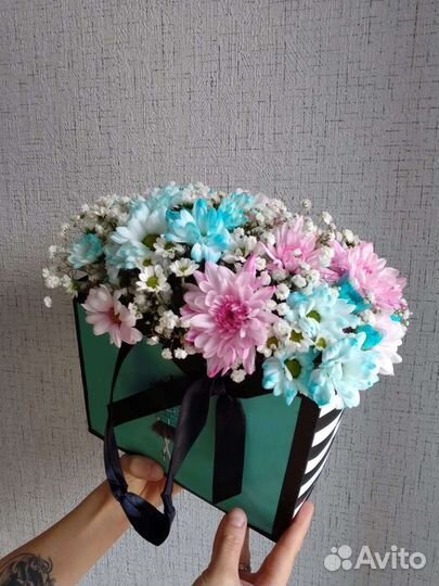 Композиция гипсофила хризантема