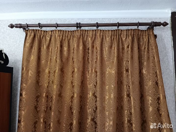 3 карниза + 3 шторы