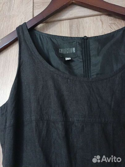 Платье Лён, классика, Collection чёрное