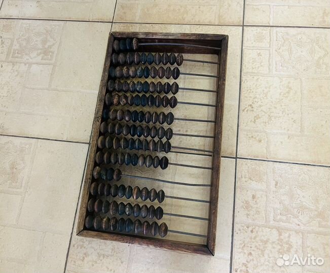 Большие старинные счеты деревянные 19 век