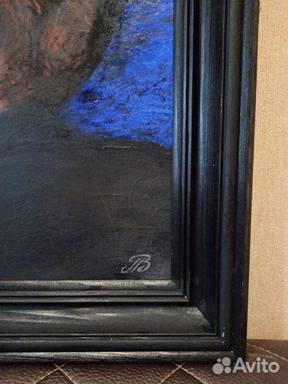 Петряшев, портрет Дамы, 1985г., оргалит, пастель