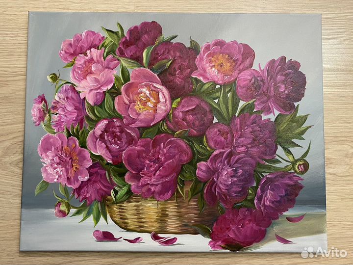 Картина масдом. Пионы