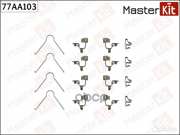 77AA103 Комплект установочный тормозных колодок