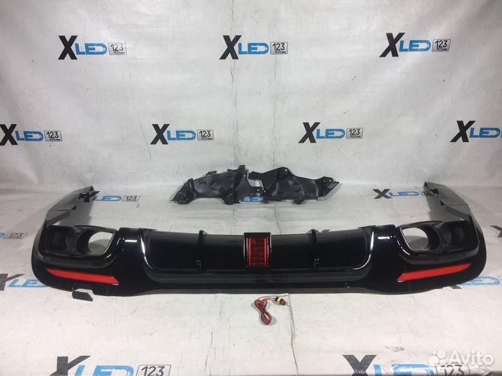 Диффузор с насадками W222 Brabus AMG рест глянец