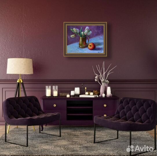 Картина маслом Цветы Тюльпаны в кружке