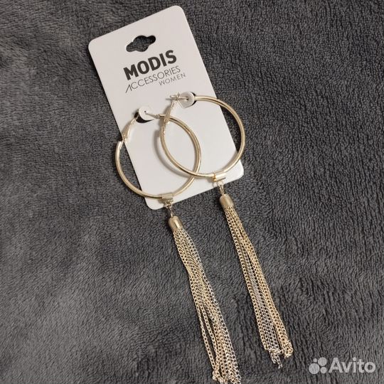 Серьги кольца с подвесками