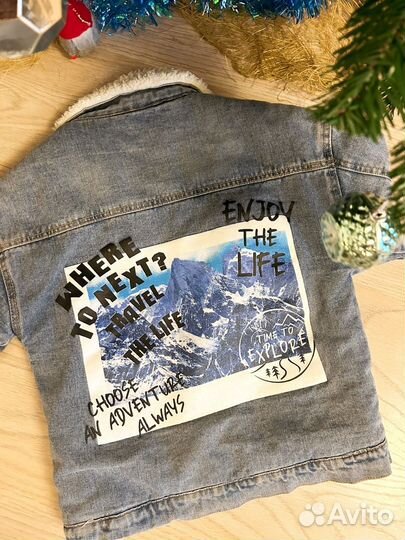 Джинсовая куртка с мехом детская