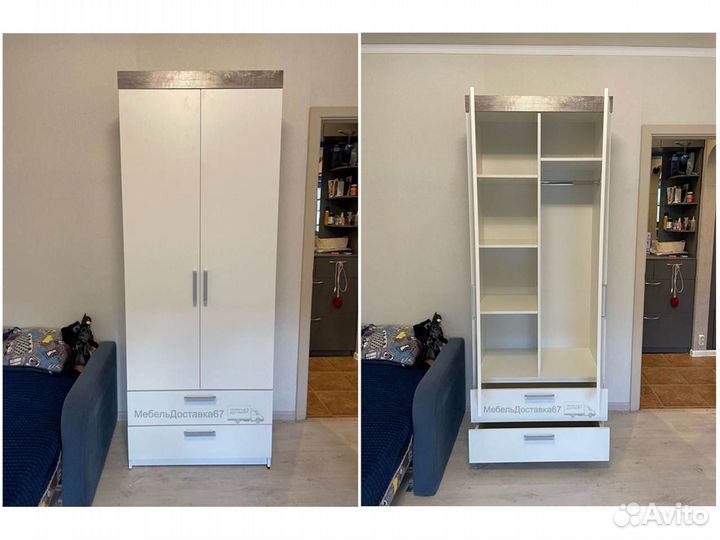 Шкаф (0,8м) (штанга,полки,ящики) рокпорт