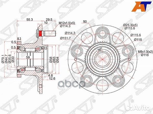 Ступичный узел задн. honda stream RN#/integra D