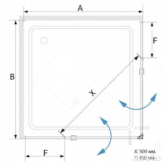 Душ. уголок RGW 80x80 Черный Стекло 06323388-14