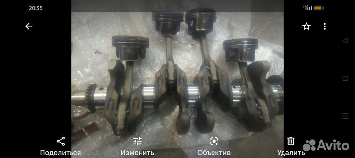 Коленвал в сборе с поршнями