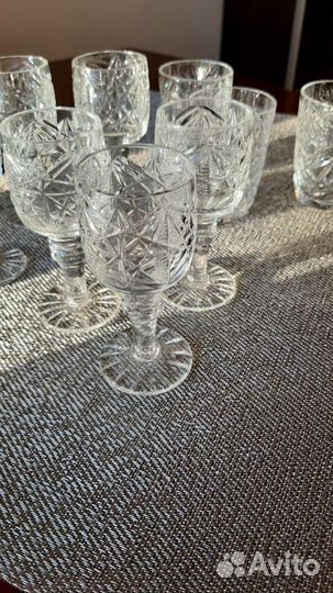 Хрусталь стаканы, рюмки, салатницы