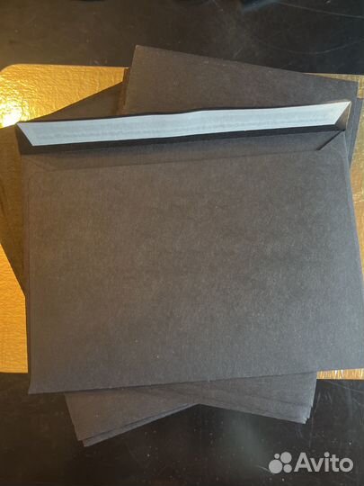 20 штук Конверт черный С6 (114*162 мм)