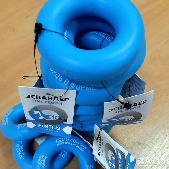 Эспандер 10 кг кистевой бублик для рук голубой