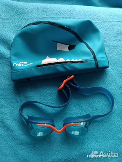 Шапочка для плавания р. 52 с очками