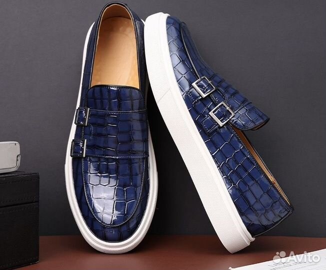 Слипоны мужские кожаные