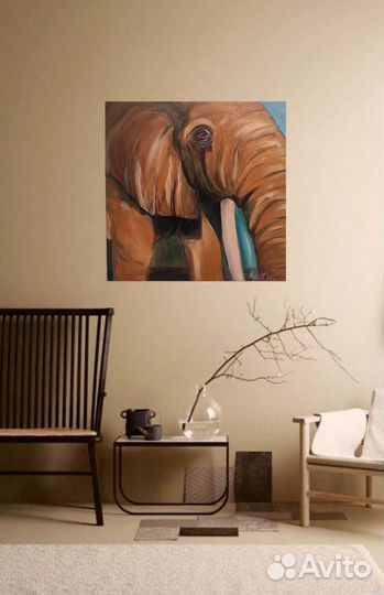 Картина маслом слон