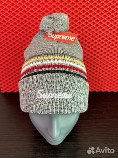 Шапка Supreme серая