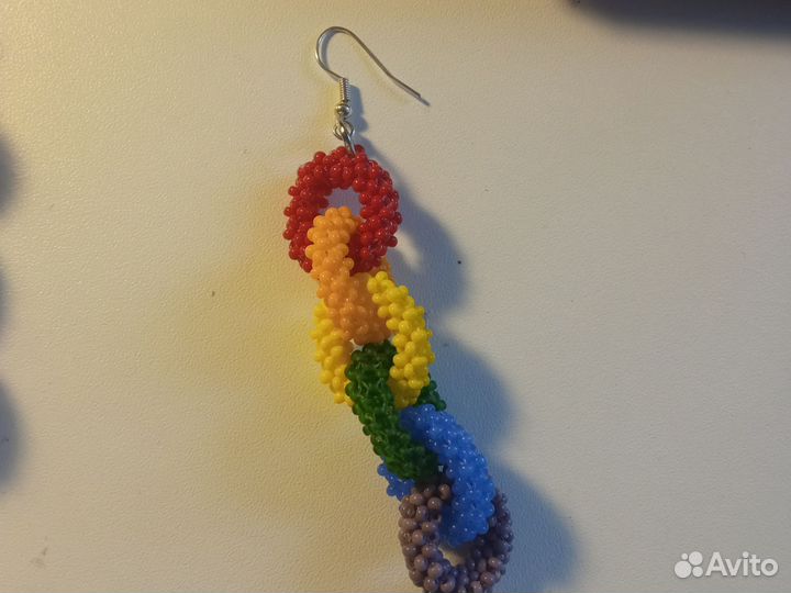 Серьги цепи из бисера