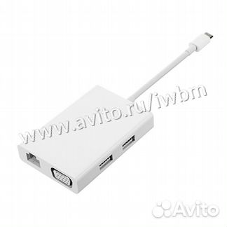 Адаптер Xiaomi Type-C/Type-C, 2USB, VGA, LAN