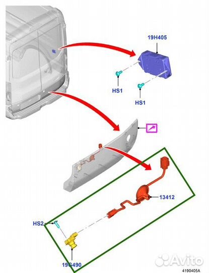 Камера заднего вида Ford Transit 8 MK8 2014-2022 2