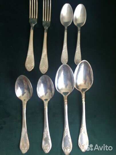 Мельхиоровые ложки вилки набор мельхиор СССР