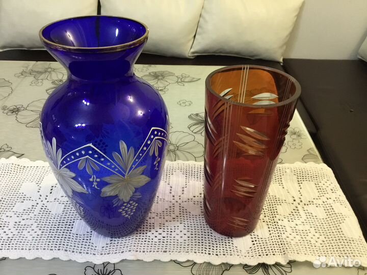 Ваза цветное стекло СССР