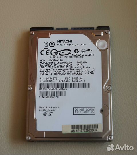 Жесткий диск для ноутбука 2.5 hitachi 120Gb