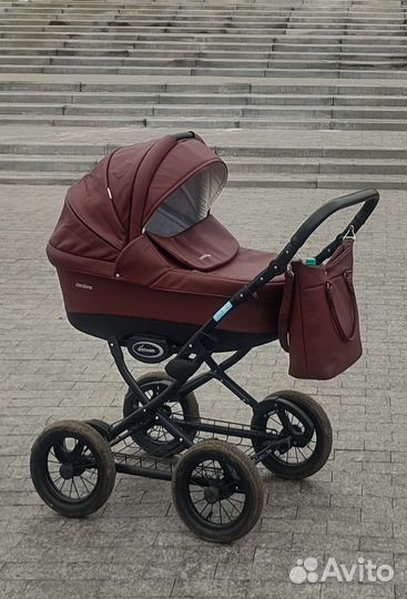 Коляска 2 в 1 aroteam cocoline экокожа бордо