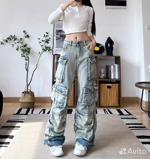 Джинсы карго y2k