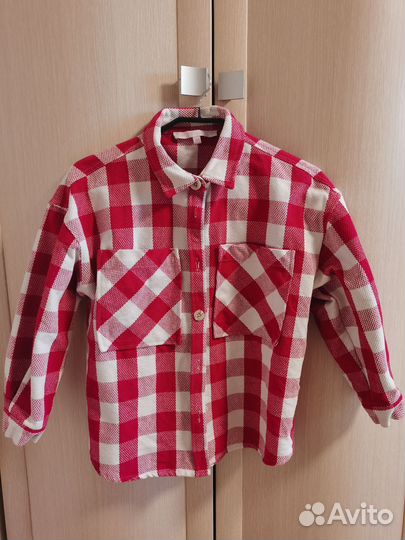 Рубашка в клетку оверсайз на девочку