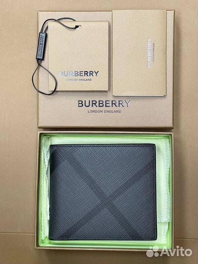 Мужской бумажник Burberry Check Новый