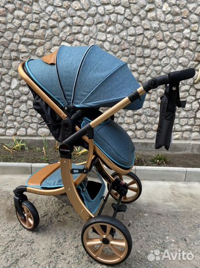 Коляска Люксмам 608 (синий джинс)