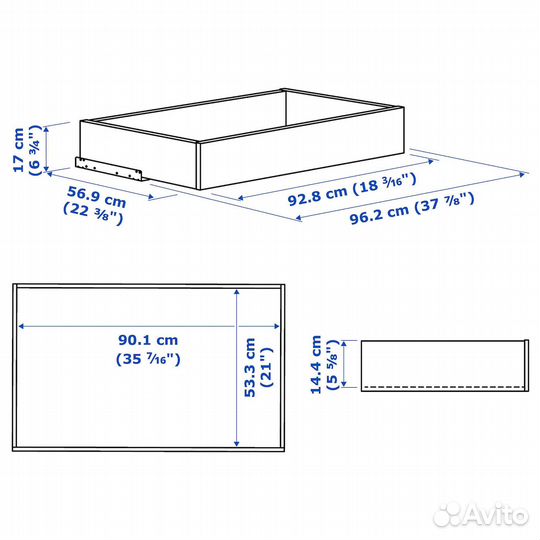 Komplement Ящик 902.463.52 Белый 100x58 см IKEA