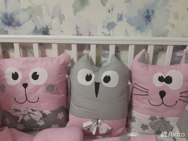 Мягкие бортики для детской кроватки