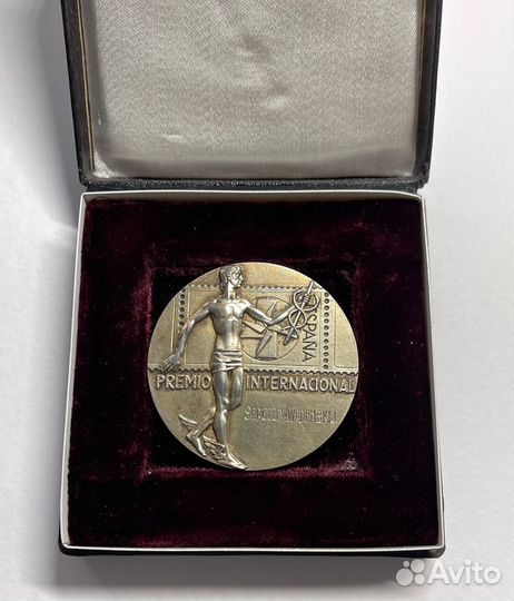 Медаль Серебро 75 грамм Испания Родной футляр