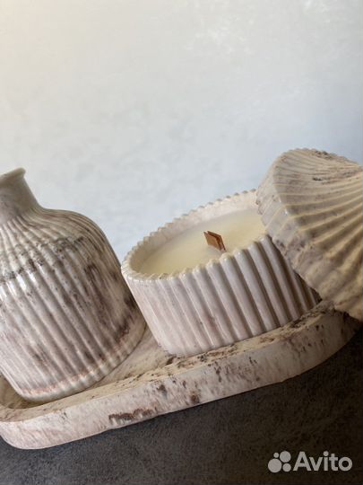 Набор из гипса с ароматической свечой