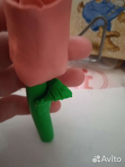 Тюльпан из пластилина