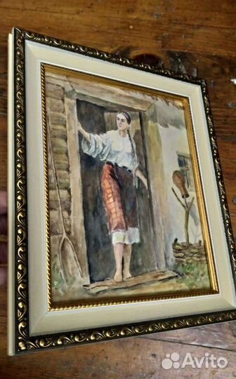 Картина Дерегус М народный худ СССР 20х25 см к.акв